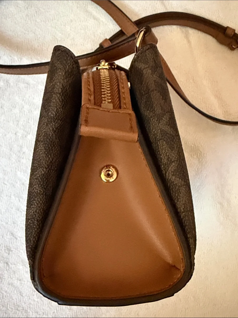 Michael Kors Brown Mini Logo Crossbody with Strap